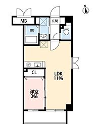 石塚ハイム 1LDKの間取図画像
