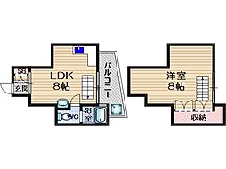 インペリアル21 1LDKの間取図画像