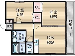 センコーライブ 2LDKの間取図画像