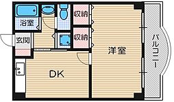 もりかずマンション南茨木 1DKの間取図画像