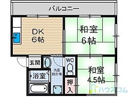 中川マンション 2DKの間取図画像
