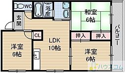 第2パークハイツ橋の内 3LDKの間取図画像