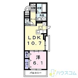 M.bonito 1LDKの間取図画像