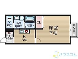 アンプルールmille 1Kの間取図画像