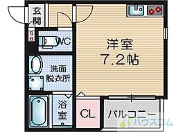 グレイス千里丘 ワンルームの間取図画像