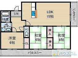 グランドール山口 3LDKの間取図画像