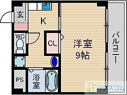 イーズ南春日丘 1Kの間取図画像