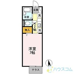 プリマベーラ 1Kの間取図画像