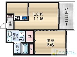 マーベラス箕面 1LDKの間取図画像