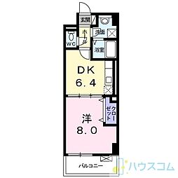 ハックベリー茨木南 1DKの間取図画像