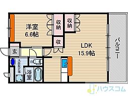 ティアーズガーデン 1LDKの間取図画像