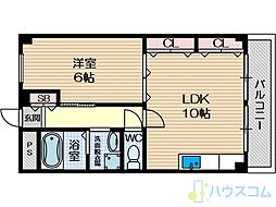 タウンハイツ南茨木2号館 1LDKの間取図画像