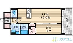 エターナ千里丘 1LDKの間取図画像
