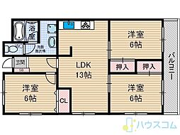 エザンス南茨木 3LDKの間取図画像