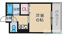 キャッスルコート 1Kの間取図画像