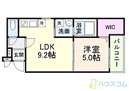 (仮称)フジパレス奈良町 1LDKの間取図画像