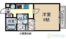 メドウズ 1Kの間取図画像