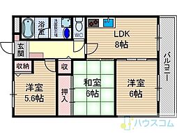 フロレアール・ジーア 3LDKの間取図画像