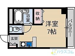 エスポワール茨木 ワンルームの間取図画像