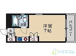 南風荘 ワンルームの間取図画像