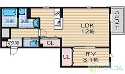 イルプリーモ 1LDKの間取図画像