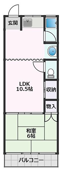 日の出マンション 305｜大阪府吹田市日の出町(賃貸マンション2DK・3階・30.00㎡)の写真 その2