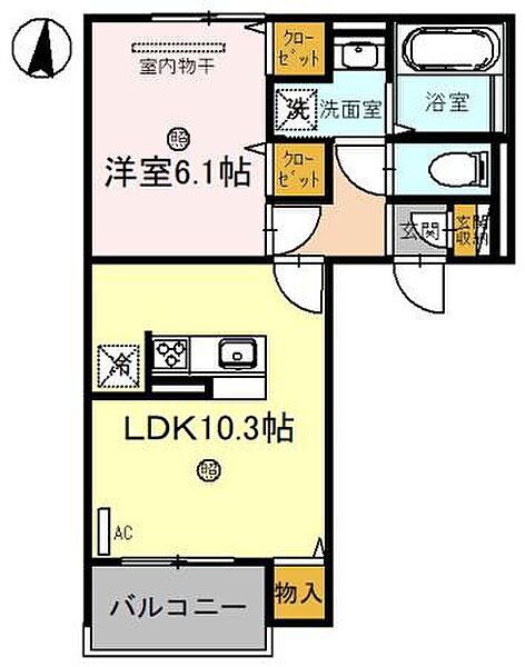 Asok ｜大阪府吹田市泉町5丁目(賃貸アパート1LDK・3階・41.42㎡)の写真 その2