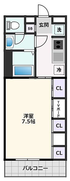 リブリ・昭和園 ｜大阪府摂津市昭和園(賃貸マンション1K・3階・26.08㎡)の写真 その2