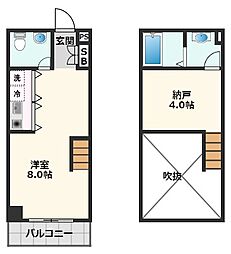 アトライズ片山 5階1Kの間取り