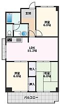 ハイツネーバーII 501 ｜ 大阪府吹田市五月が丘南7-36（賃貸マンション3LDK・5階・63.29㎡） その2