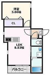 REGALEST千里山 2階1LDKの間取り