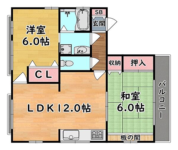 兵庫県神戸市灘区大石東町６丁目(賃貸マンション2LDK・2階・52.67㎡)の写真 その2