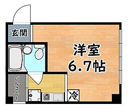 阪急神戸本線 王子公園駅 徒歩7分の賃貸マンション 1階1Kの間取り