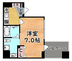 阪急神戸本線 王子公園駅 徒歩3分の賃貸マンション 2階1Kの間取り