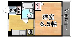 シンプルライフ六甲 1Kの間取図画像