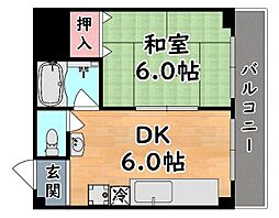アクシスカナエ1 1DKの間取図画像