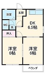 サンテラスN 2DKの間取図画像