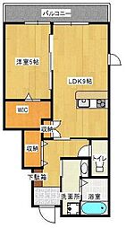 LOTUS石津中町 1LDKの間取図画像