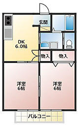 シティハイツSATO 2DKの間取図画像