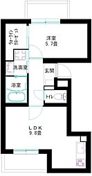 サントノーレ 1LDKの間取図画像