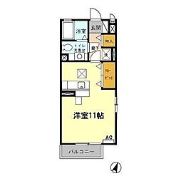 フィニックスC ワンルームの間取図画像