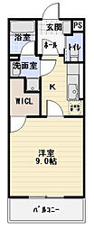 ATHLETE2 1Kの間取図画像