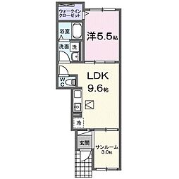 ピアチェーレ 1LDKの間取図画像