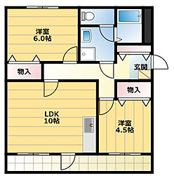 イーストパレス南新屋 2LDKの間取図画像