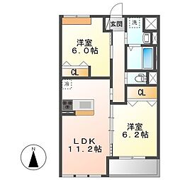 エトワール 2LDKの間取図画像