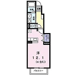 カーサフェリーチェ1 ワンルームの間取図画像