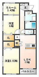 IBB7 2SLDKの間取図画像