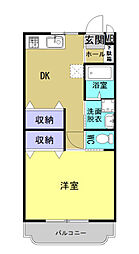 ユーミーSUZUKI 1DKの間取図画像