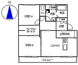 kitahaus 2LDKの間取図画像