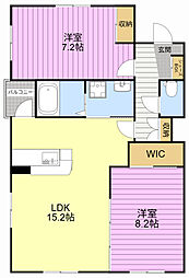 シェーン 2LDKの間取図画像